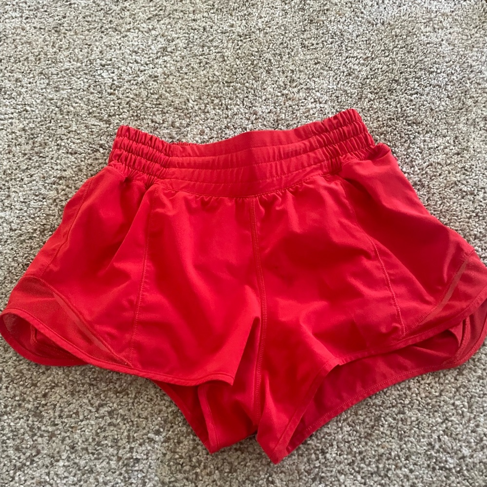 Lululemon Athletica Red Athletic Shorts Lightweight Stretchy Design